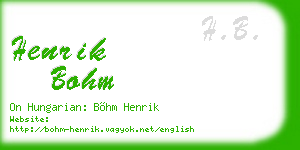 henrik bohm business card